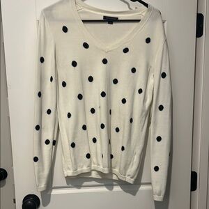 J.Crew White Polka Dot Sweater